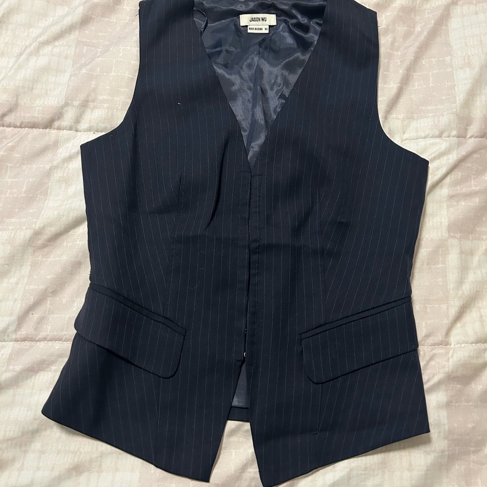 J. Crew Black Pinstripe Men's Vest